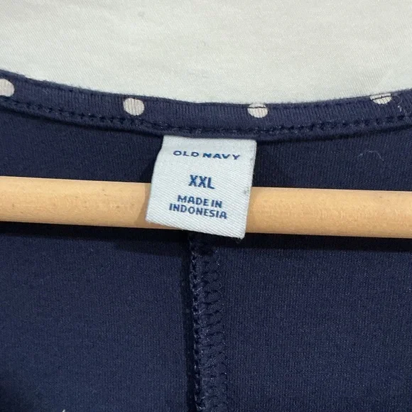 Old Navy Dark Blue and White Dotted Midi Dress - Picture 4 of 6